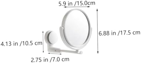 FOYTOKI Compact Wall-Mounted Makeup Mirror with Suction Cup ABS White