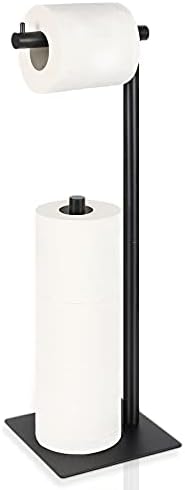 Oyeal Space-Saving Anti-Drop Toilet Paper Holder Rust-Free Black