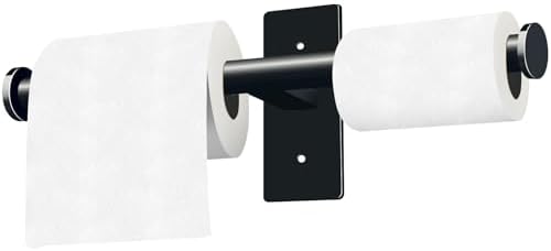 Double Roll Toilet Paper Holder Black Stainless Steel