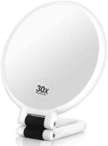 1x30x X Travel Mirror Handheld Double-Side 30x Magnifier for Women