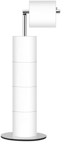Toilet Paper Holder Stand Space-Saving Modern Design 4 Rolls Included