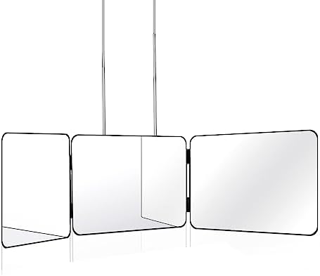 JANMPASK Travel-Friendly Self-Hair Cutting Mirror with 10x Magnification Black