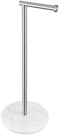 KES Freestanding Toilet Paper Holder withNatural Marble Base and Stainless Steel Finish