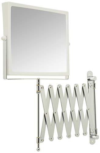 JERDON Swivel Wall Mount Mirror - 5X Magnification 30 inch Wall Extension