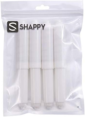 Shappy 4-Piece Toilet Paper Holder Rollers with Spring-Loaded Design White