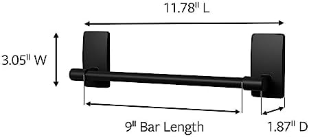 Command Hand Towel Bar Matte Black 9 Inch