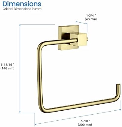 KIBI Cube Bath Towel Ring Durable Brass Towel Holder