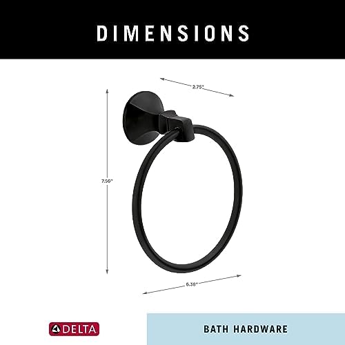 Space-Saving Mat Black Towel Holder