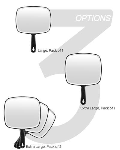 OMIRO Hand Mirror - Extra Large Black 3-Piece Set