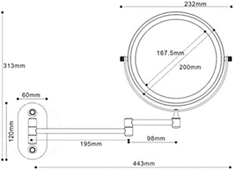 ZADIKO Wall-Mounted Makeup Mirror LED