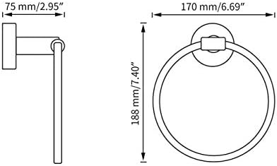 Hoooh Stainless Steel Towel Ring 304 Durable Wall Mounted