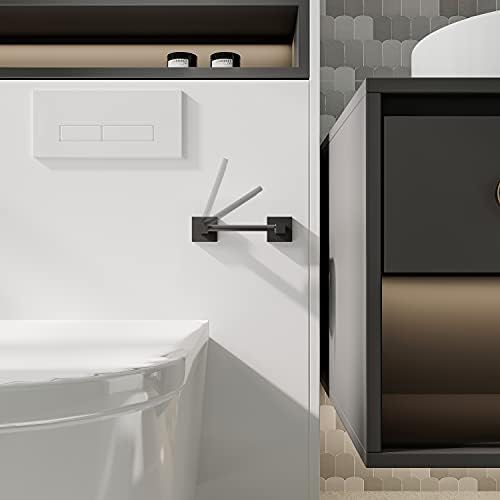 Double Posting Matte Black Toilet Paper Holder