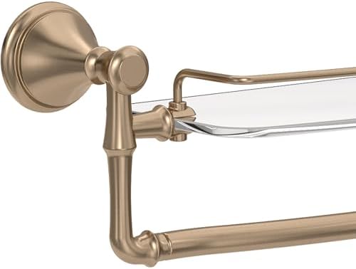 Stylish 18-inch Glass Shelf with Towel Bar for Your Bathroom