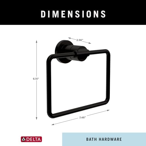 Delta Nicoli 1-Pack Towel Ring Matte Black Bathroom Accessory