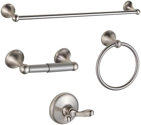Bathroom Accessory Set Adjustable Towel Bar with Brushed Nickel 4-Piece