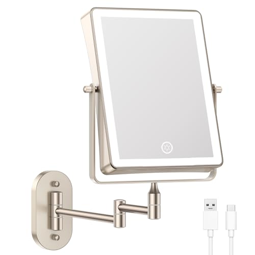 FASCINATE Rechargeable Wall-Mounted Makeup Mirror 10-incher 10X Magnification