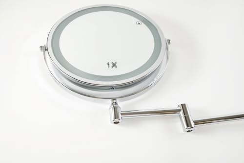 Rechargeable Dimmable Makeup Mirror with 10X Magnification