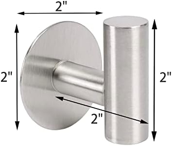 TocTen Bath Towel Hook 3 Pack Brushed Nickel No Drilling
