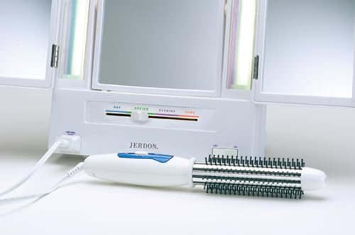 JERDON 3-Sided Makeup Mirror with Lights Effortlessly Tailored Look