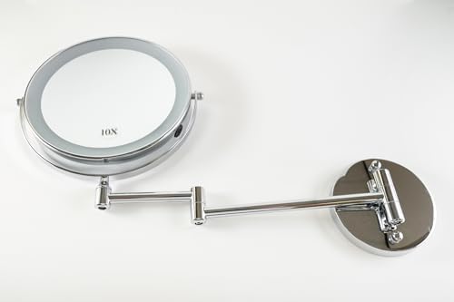 Rechargeable Dimmable Makeup Mirror with 10X Magnification