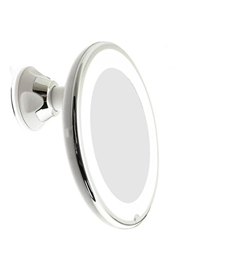 JiBen LED Lighted 10X Magnifying Makeup Mirror