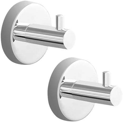 2 Pack Stainless Steel Robe Hooks for Bathroom
