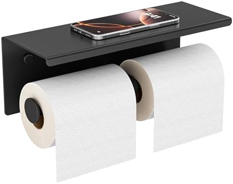 FORIOUS Double Toilet Paper Holder with Shelf