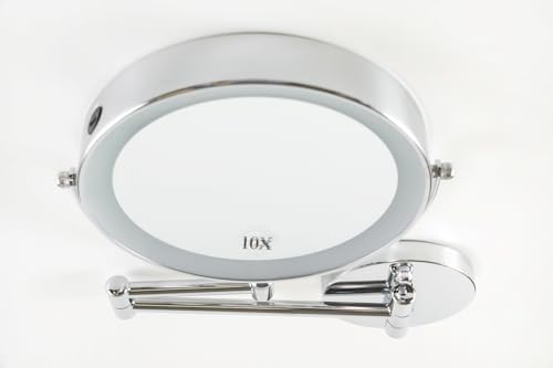 Rechargeable Dimmable Makeup Mirror with 10X Magnification