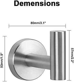 NearMoon Premium Stainless Steel Bath Towel Hook 4-Pack