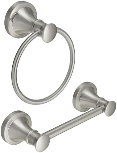 RUMOSE 2-Piece Toilet Paper Towel Holder Set Brushed Nickel Rust-Resistant