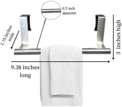 Evelots 2-Piece Towel Hook Bar for Kitchen Bathroom