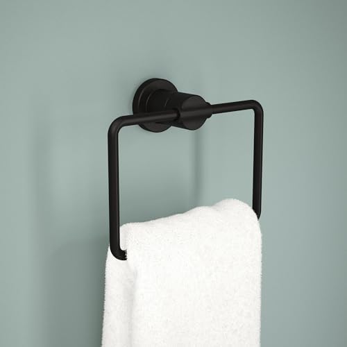 Delta Nicoli 1-Pack Towel Ring Matte Black Bathroom Accessory