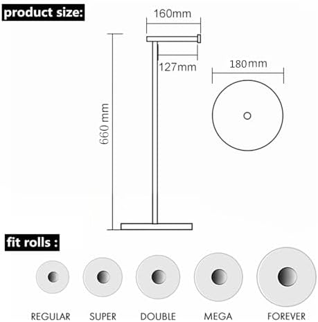 26 Tall Marble Toile Paper Holder - Rust-Proof Steel With Anti-Slip Pads