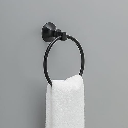 Space-Saving Mat Black Towel Holder