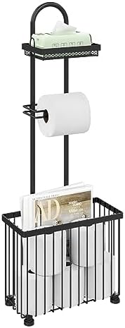 X-cosrack Freestanding Toilet Paper Holder Portable Bathroom Organizer Easy to Install