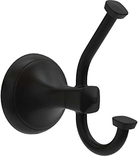 Delta Double Towel Hook for Bathroom Matte Black Durable Easy to Install