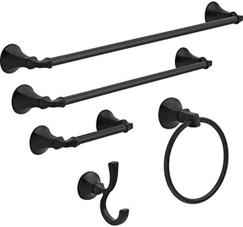 Space-Saving Mat Black Towel Holder