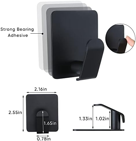 Sturdy Black Towel Robe Hooks Set