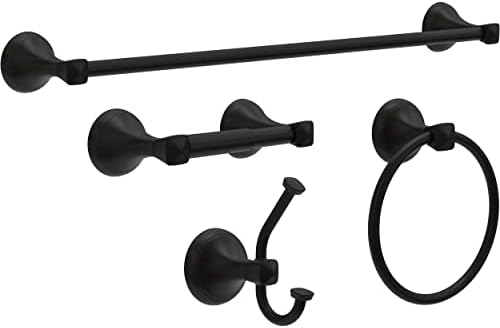 Delta Double Towel Hook for Bathroom Matte Black Durable Easy to Install