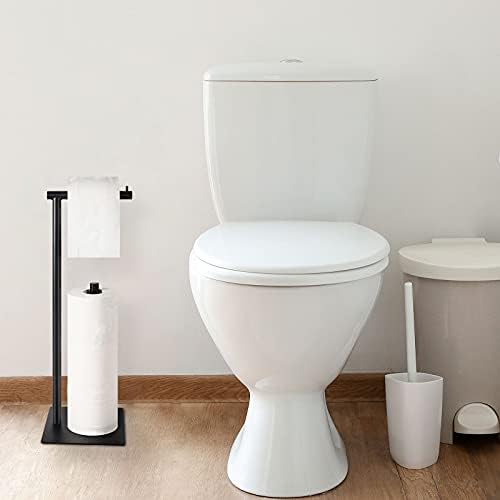 Oyeal Space-Saving Anti-Drop Toilet Paper Holder Rust-Free Black