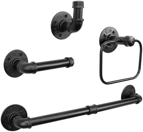 Jeasor Industrial Pipe Bathroom Towel Ring Kit