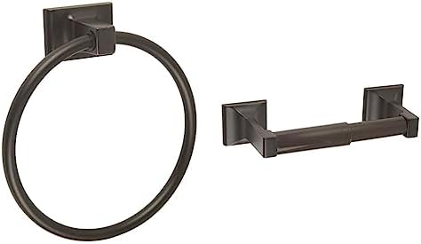 Design House 539239 Towel Ring 539247 Toilet Paper Holder Oil Rubbed Bronze Set