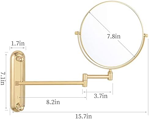 8-inch Double Sided Makeup Mirror Magnifying 3x Gold 5-inch