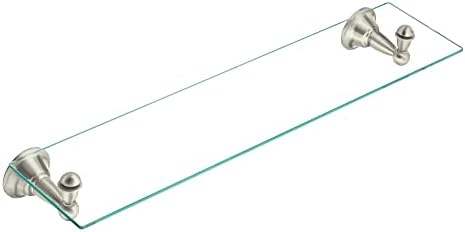 Mfcn brushes Nickel 2275-Inch x 5-Inch Glass Bathroom Vanity Shelf