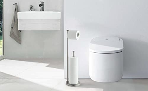 SunnyPoint Free Standing Bathroom Toilet Paper Holder Stand - Sturdy Jumbo Roll Organizer