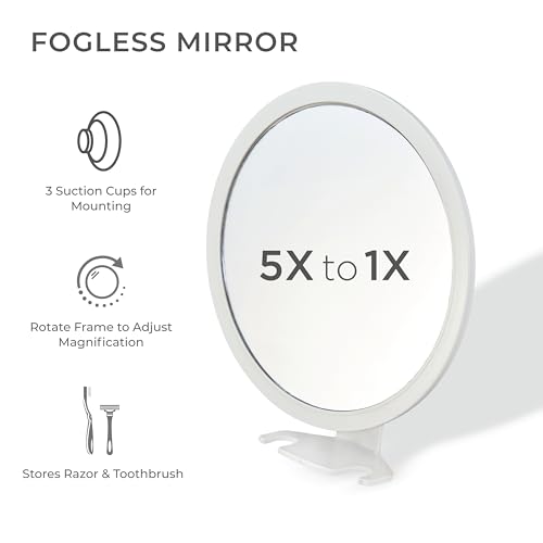 Zadro Fog-free Adjustable shower Grooming mirror for beard facial hair