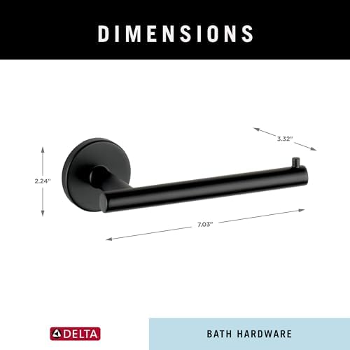 Delta Trinsic 1-Pack Toilet Paper Holder Matte Black for Bathroom Organization