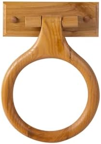 Sturdy Honey Oak Wall-Mounted Towel Ring
