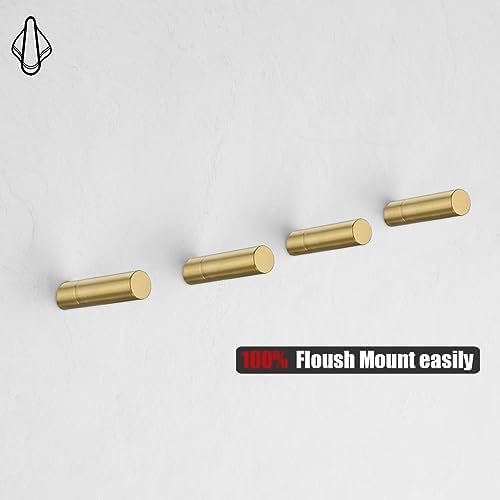 JQK 4-Piece Stainless Steel Wall Hooks Gold Finish Robe Coat Hangers