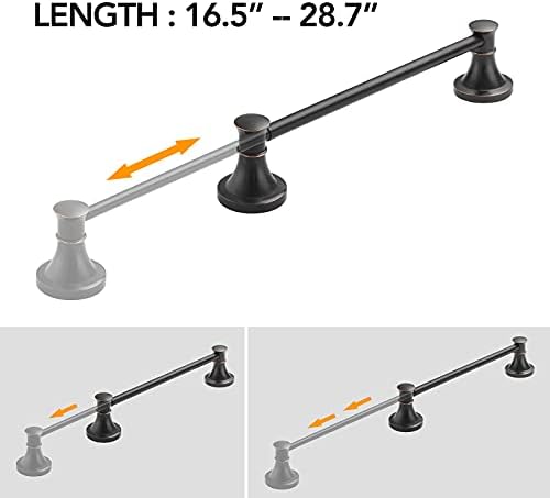 BESy Adjustable Bronze 16-29 Bath Towel Bar Wall-Mounted Holder